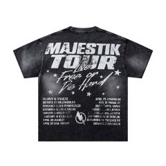 City Night View Graffiti Art Rhinestone Print Washed Tee 29060728
