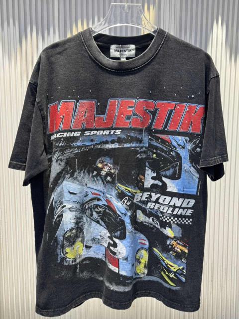Break Red Line Racing Slogan Rhinestone Print Washed Tee 29060737