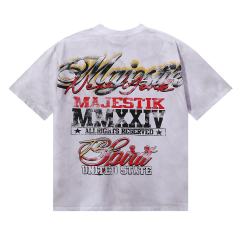 Statue of Liberty Hotfix Rhinestone Print Washed Tee 28874479