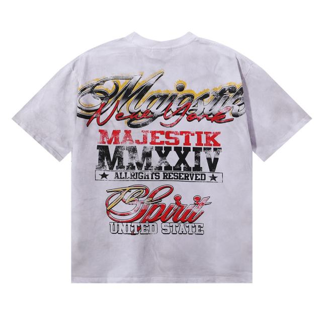 Statue of Liberty Hotfix Rhinestone Print Washed Tee 28874479