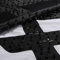 Basic Minimalist Logo Rhinestone Print Tee 4 colors 28751255