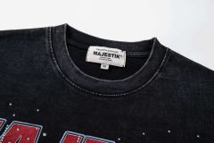 Break Red Line Racing Slogan Rhinestone Print Washed Tee 29060737