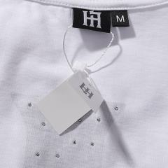Basic Minimalist Logo Rhinestone Print Tee 4 colors 28751255