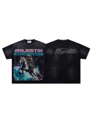 Space Knight Rhinestone Print Washed Tee 29065101