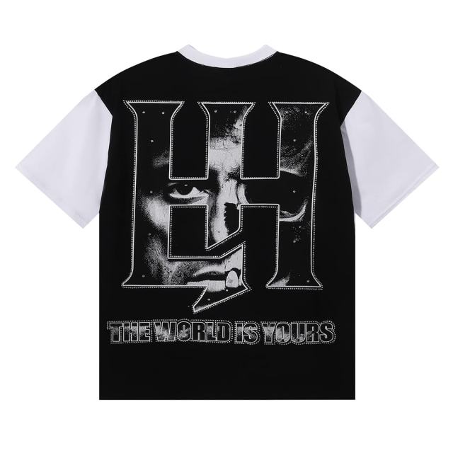 Scar Face Rhinestone Print Tee 28751254