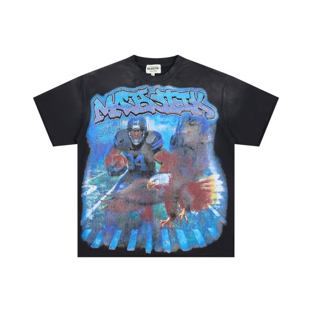 Rugby Eagle Rhinestone Print Washed Tee 29064540