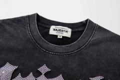 Flower Space Skull Rhinestone Print Washed Tee 29060787