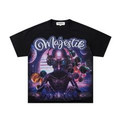 Planet DJ Alien Rhinestone Print Washed Tee 29060784