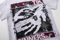 Sinner Series Double Hands Rhinestone Print Washed Tee 29060740