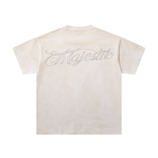 Retro Motorcycle Event Rhinestone Print Washed Tee 2 colors 29060730