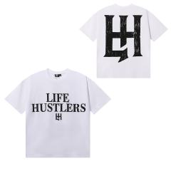 Basic Minimalist Logo Rhinestone Print Tee 4 colors 28751255