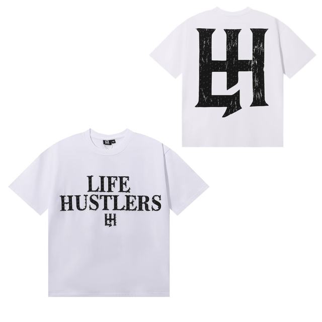 Basic Minimalist Logo Rhinestone Print Tee 4 colors 28751255