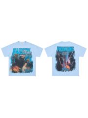 Ninja And Geisha Rhinestone Print Washed Tee 29064546