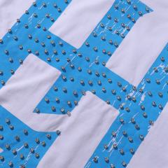 Basic Minimalist Logo Rhinestone Print Tee 4 colors 28751255
