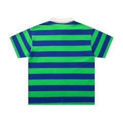 Neon Sugar Skull Striped Rhinestone Print Washed Polo Tee 29065107