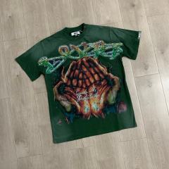 Flame Halo Praying Hands Print Washed Tee 29053837