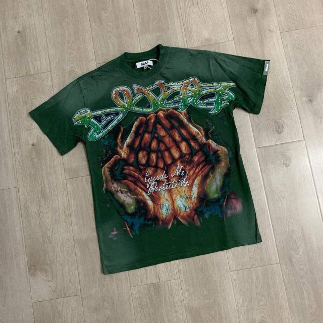 Flame Halo Praying Hands Print Washed Tee 29053837