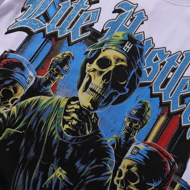 Skeletal Surgeon Rhinestone Print Tee 2 colors 28751252
