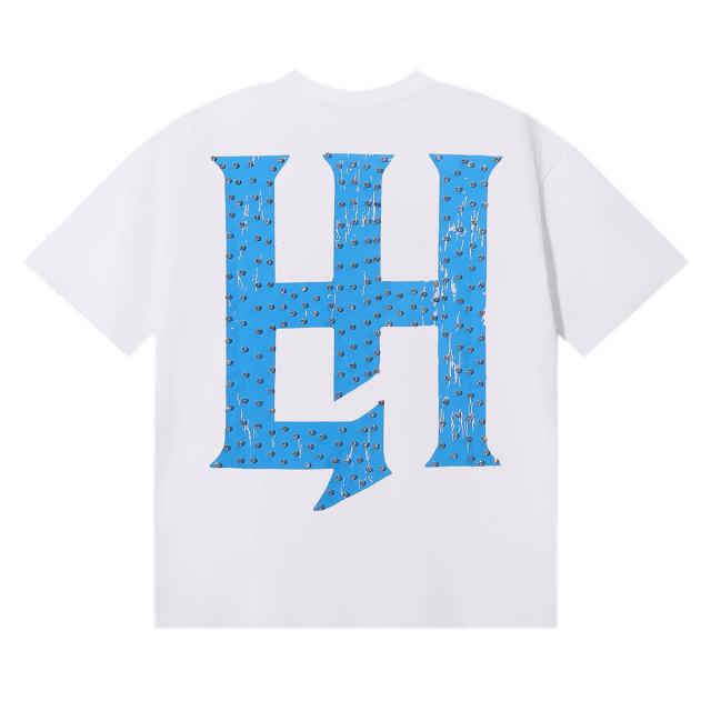 Basic Minimalist Logo Rhinestone Print Tee 4 colors 28751255