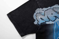 Football Catch Moment Rhinestone Print Washed Tee 29060785