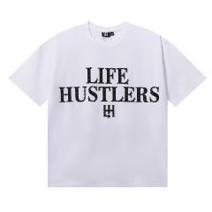 Basic Minimalist Logo Rhinestone Print Tee 4 colors 28751255