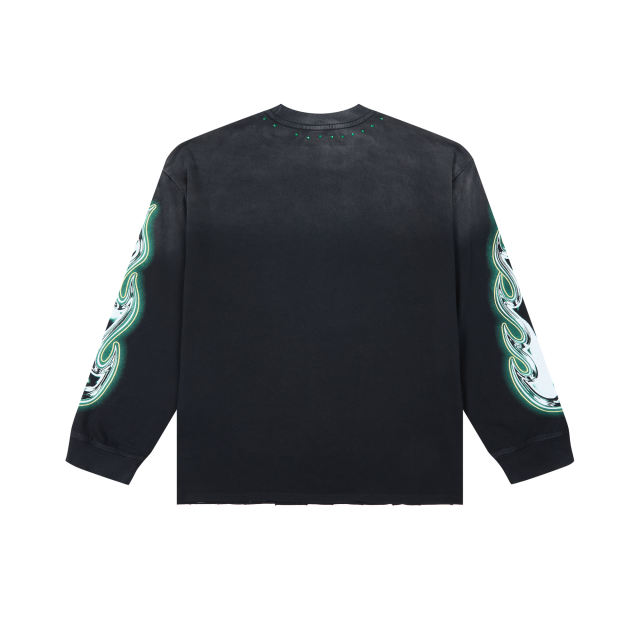 Latest Fashion Streetwear Rhinestone Long-Sleeve T-Shirt 28930897
