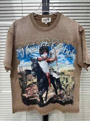 Desert Horse Riding Cupid Rhinestone Print Washed Tee 29060736