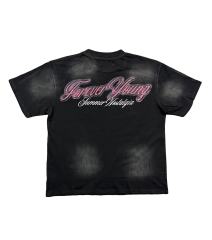 Coconut Tree Beach Rhinestone Print Washed Tee 29053850