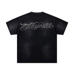 Space Knight Rhinestone Print Washed Tee 29065101