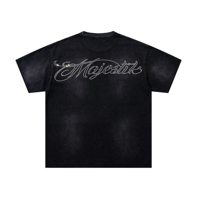 Space Knight Rhinestone Print Washed Tee 29065101
