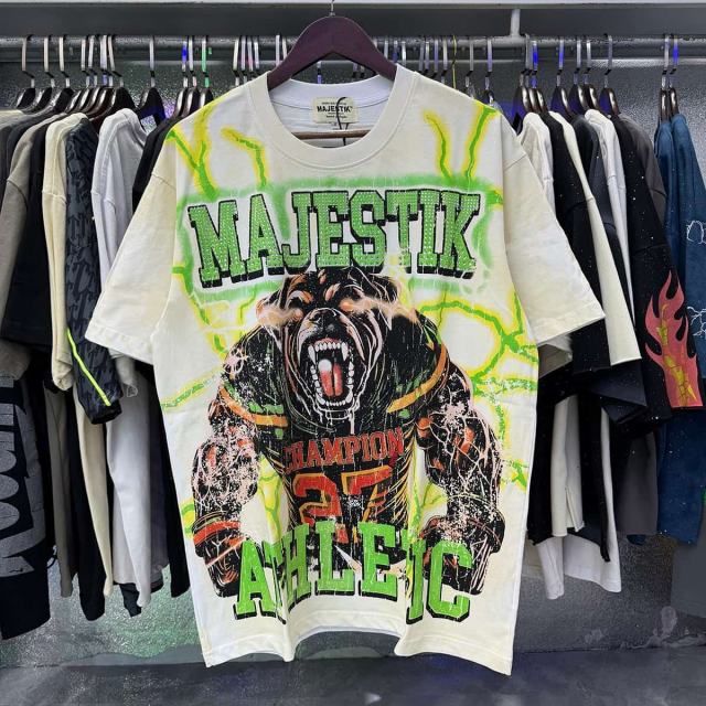 Roaring Hound No.00 Rhinestone Print Washed Tee 29060774
