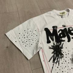 Iron Cross Flame Skeleton Rhinestone Print Washed Tee 29064538