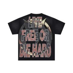 Free Western Mustang Rhinestone Print Washed Tee 29064542