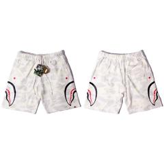 BAPE White Camo Dual Side Shark Lightweight Casual Shorts