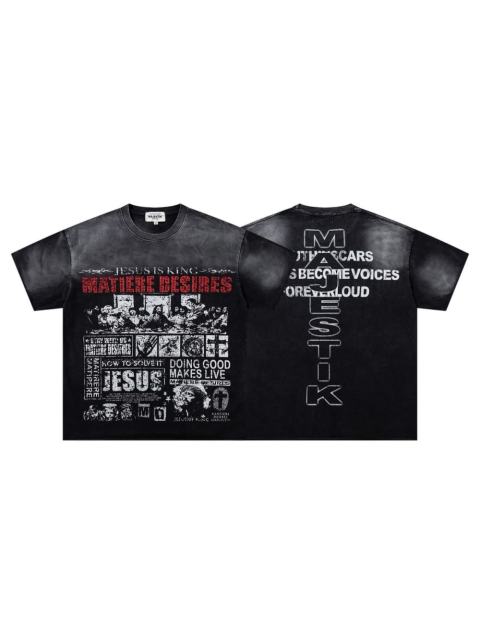Religious Text Collage Slogan Rhinestone Print Washed Tee 29060739