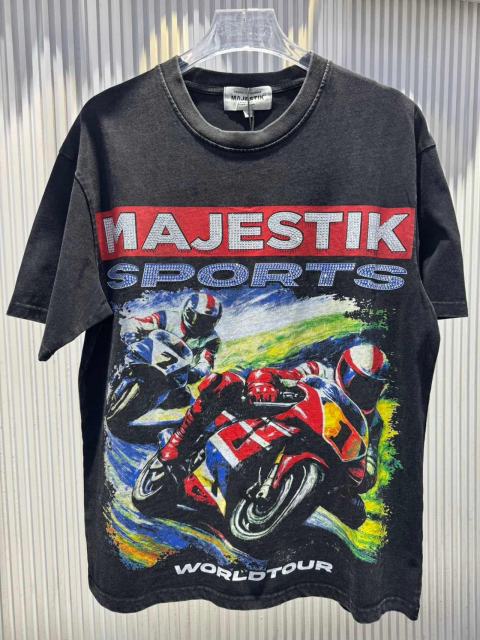 Retro Motorcycle Event Rhinestone Print Washed Tee 2 colors 29060730