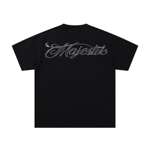Hip Hop Skull DJ Rhinestone Print Washed Tee 29060783