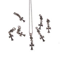 CH Cross Pendant Ball Bead Chain Necklace