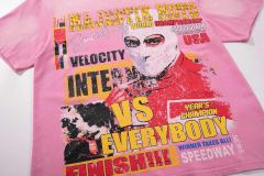 Death Race Motorcycle Slogan Rhinestone Print Washed Tee 2 colors 29060781
