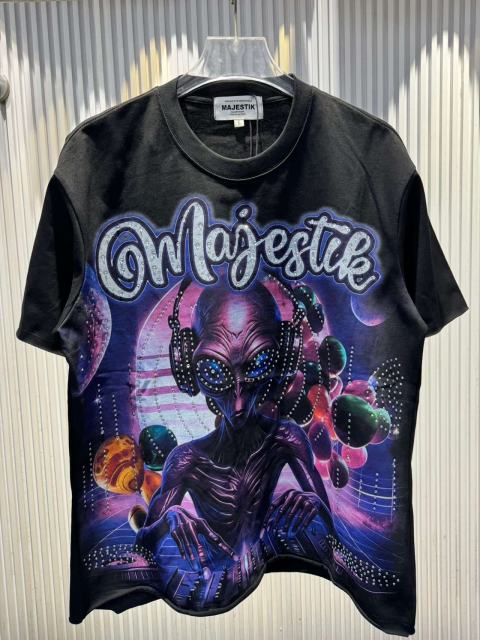 Planet DJ Alien Rhinestone Print Washed Tee 29060784