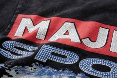 Retro Motorcycle Event Rhinestone Print Washed Tee 2 colors 29060730