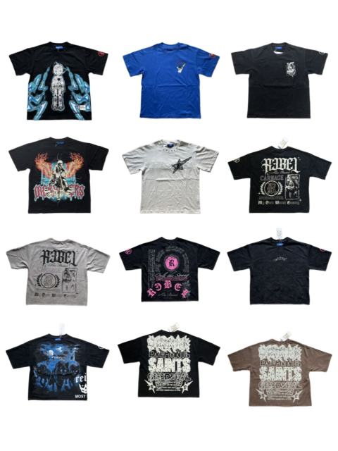 Dark High-Street Rebellious Rhinestone Print Washed Tee 11 colors 29077647