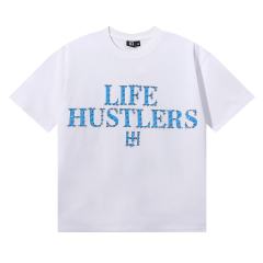 Basic Minimalist Logo Rhinestone Print Tee 4 colors 28751255