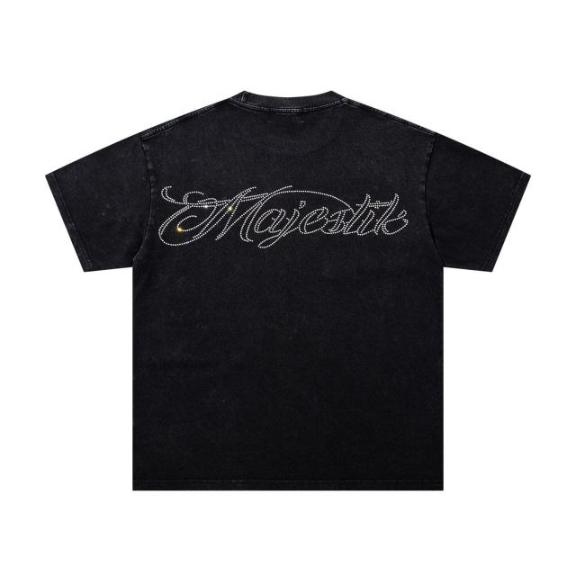 Football Catch Moment Rhinestone Print Washed Tee 29060785