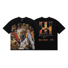Masked Tattooed Angel Rhinestone Print Tee 2 colors 28751248
