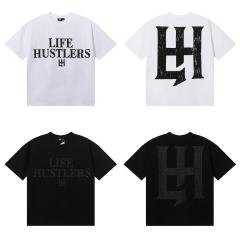 Basic Minimalist Logo Rhinestone Print Tee 4 colors 28751255