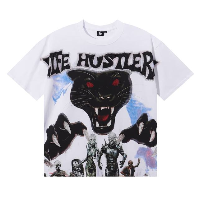 Black Panther Alien Rhinestone Print Tee 2 colors 29082345
