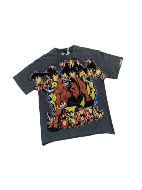 Flaming Bull Rhinestone Print Washed Tee 29069142