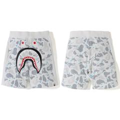 BAPE White Starry Sky Camo Shark Face Fleece Sweat Shorts