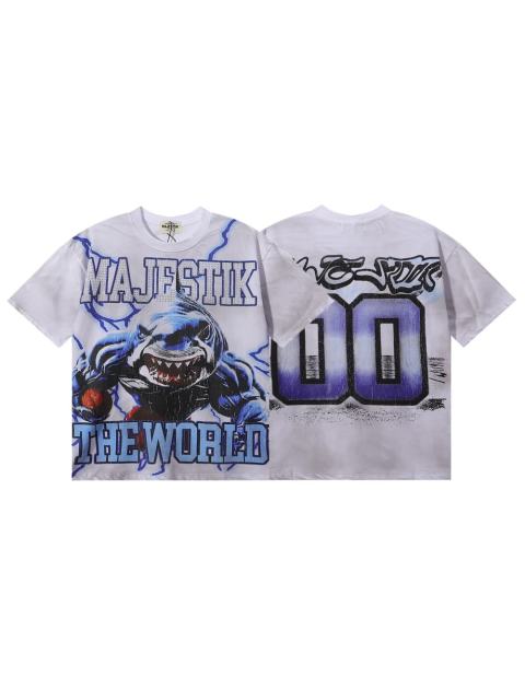 Sports Shark No.00 Rhinestone Print Washed Tee 29060775
